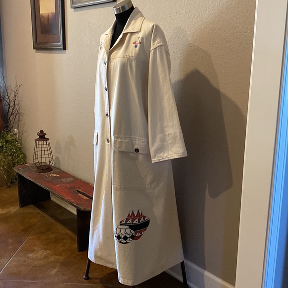 VTG Western Hand Painted Duster Coat Unique 80’s Cowgirl Yellowstone Beth Dutton - Picture 4 of 16